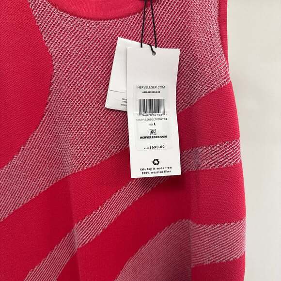 Herve Leger Jacquard-Knit Mini Dress In Coral - 55% Off - Picture 2 of 7